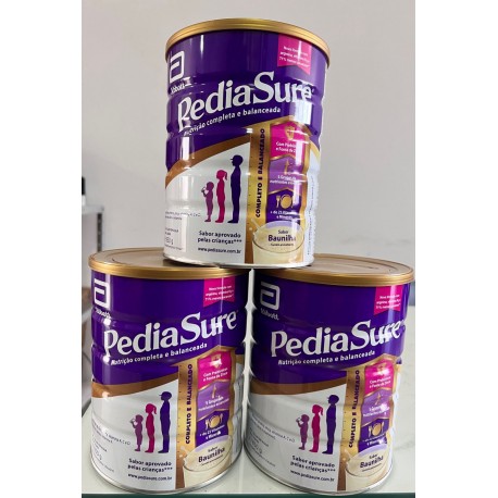kit c/3 latas pediasure 850g cada sabor baunilha